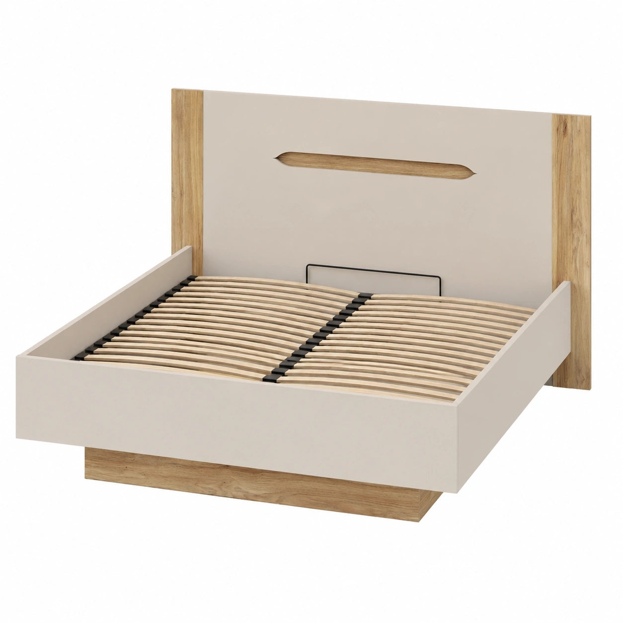 Edwal Bettgestell 140cm mit Stauraum, modernes Design, Kaschmir Beige