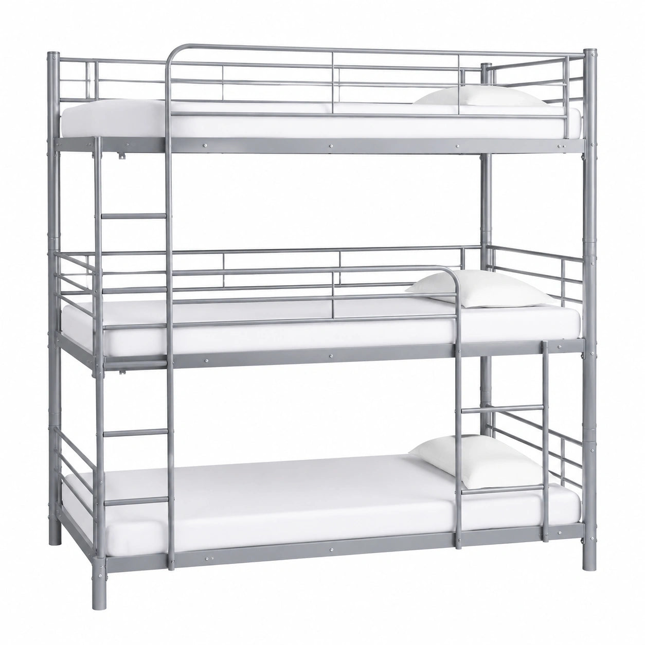 Metall-Etagenbett Havin für 3 Personen, 90 x 190 cm, Grau