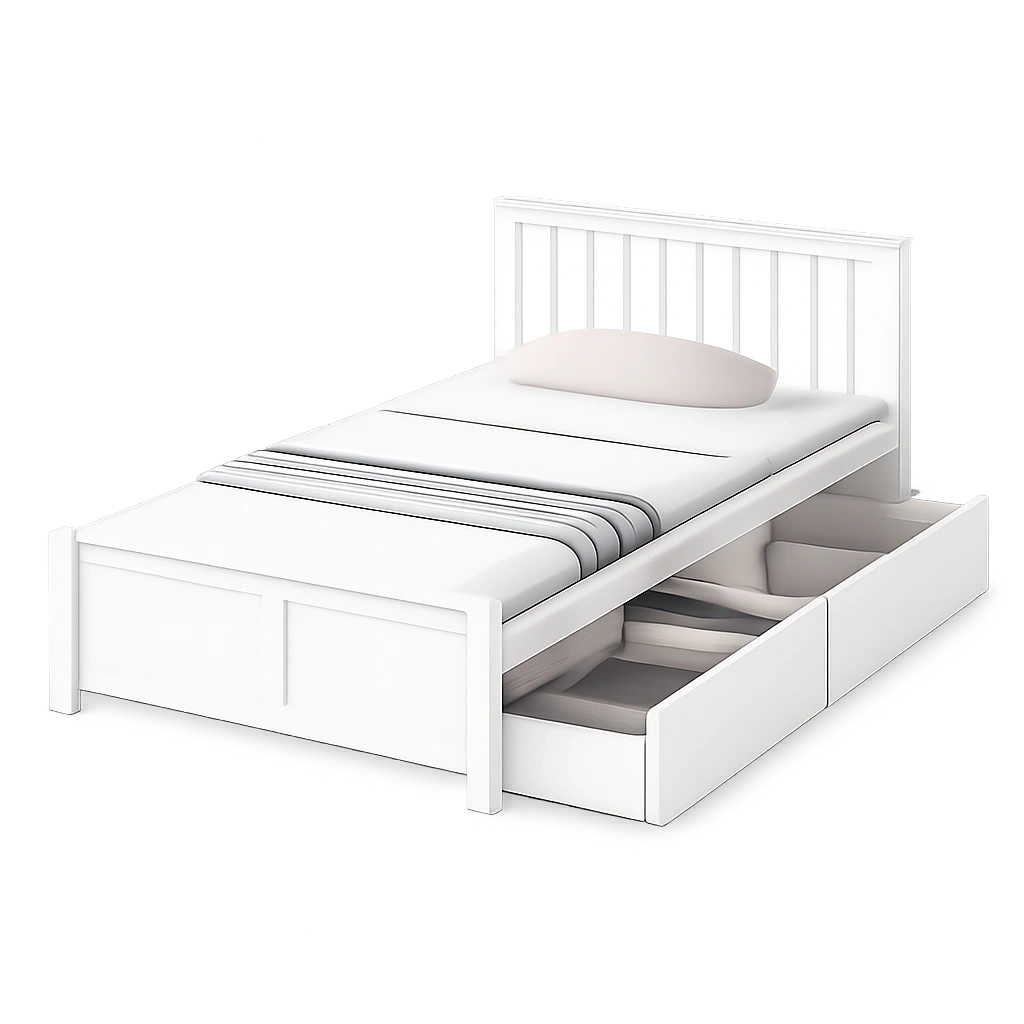 Holzbett 90x200cm mit Schubladen und Kopfteil, Einzel- oder Doppelbett für Jugendzimmer