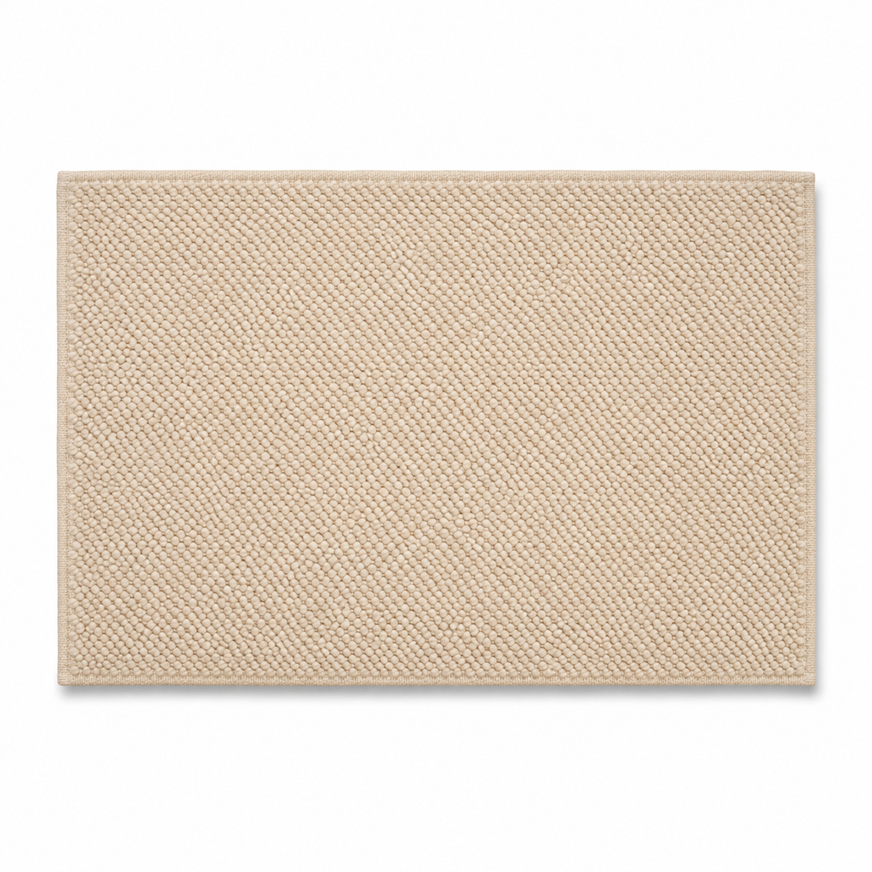 Rutschfeste Badematte Sandbeige aus Baumwolle 50x80 cm