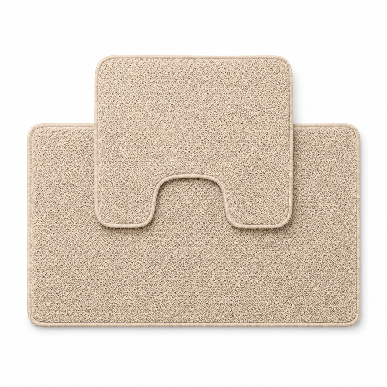 Badematte Set Naturbeige Baumwolle 2-teilig 50x80 cm