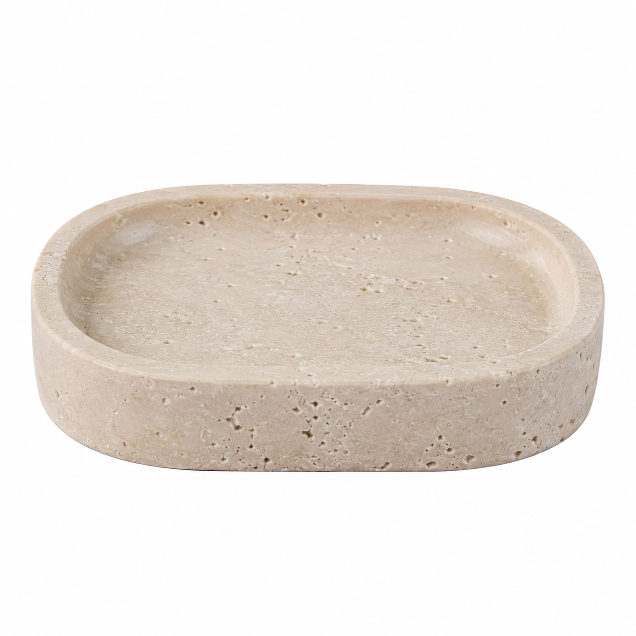 Seifenschale Travertin-Optik Beige 12x9 cm