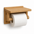Toilettenpapierhalter Eiche Natur mit Ablage 18 cm