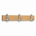 Wandhaken Eiche Natur und Metall 3er Leiste 36 cm